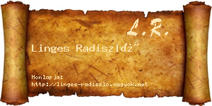 Linges Radiszló névjegykártya